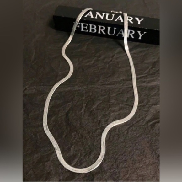 Silver Plated Stainless Steel 2mm Snake Necklace - Picture 2 of 2